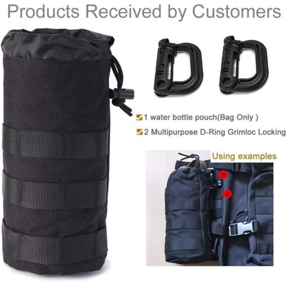 Sports Water Bottles Pouch Bag, Tactical Drawstring Molle Water Bottle Holder - Picture 6 of 6